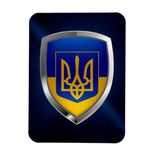 Metallisches Emblem Ukraine Magnet