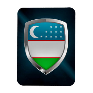 Metallisches Emblem Usbekistans Magnet