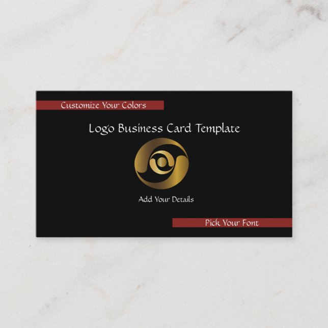 Metallisches Firmenlogo - einfaches Gold-Logo Visitenkarte (Vorderseite)
