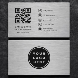 Metallisches Firmenlogo-QR-Code  Visitenkarte