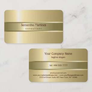 Metallisches Gelbgold-Design mit Edelstahl-Look B Visitenkarte