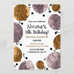 Metallisches Glam Rosa Rose Gold Balloons Geburtst Einladung
