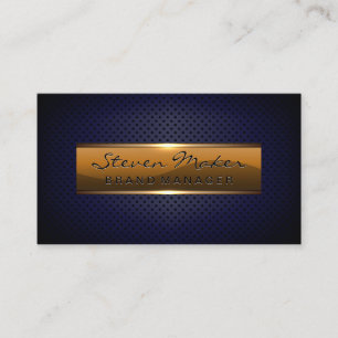 Metallisches Glossy Banner   Blauer Perforierter M Visitenkarte