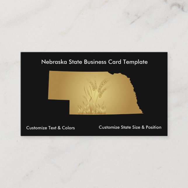 Metallisches Gold der Nebraska Business Card Visitenkarte (Vorderseite)