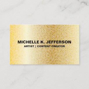 Metallisches Gold   Geometrisches Muster Visitenkarte