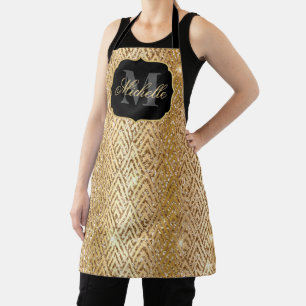 Metallisches Gold & Glitter Glam Art Deco Schürze