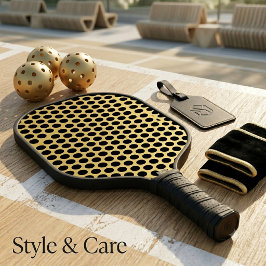 Metallisches Gold im Schwarz-Dot-Stil Pickleball Schläger