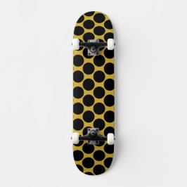 Metallisches Gold im Schwarz-Dot-Stil Skateboard