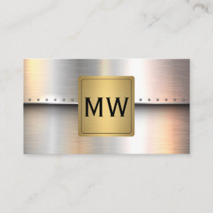 Metallisches Gold-Label Monogramm   Rivets Industr Visitenkarte