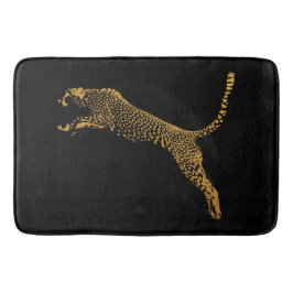 Metallisches Gold-Leaping-Cheetah Badematte