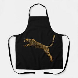 Metallisches Gold-Leaping-Cheetah Schürze