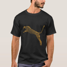 Metallisches Gold-Leaping-Cheetah T-Shirt