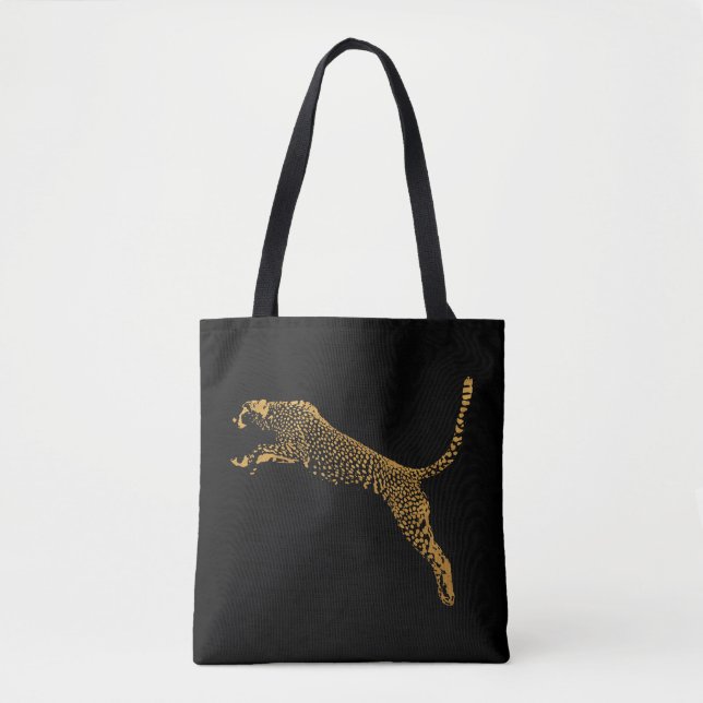 Metallisches Gold-Leaping-Cheetah Tasche (Vorderseite)