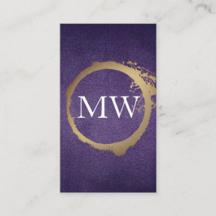 Metallisches Gold Lila Textur Visitenkarte