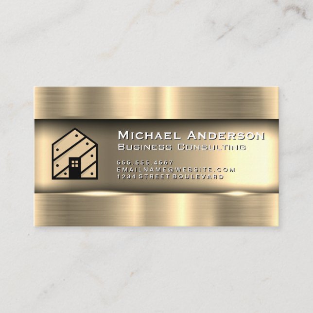 Metallisches Gold | Logo des Hauses Visitenkarte (Vorderseite)