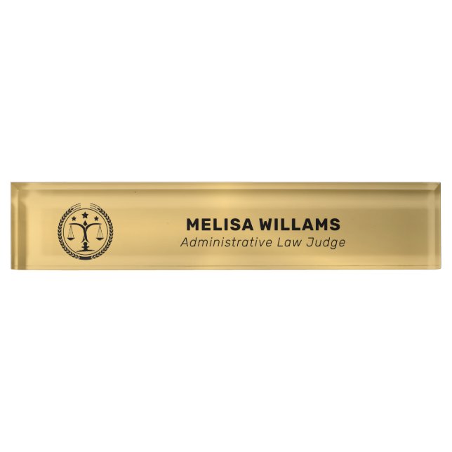 Metallisches Gold-Logo Namensplakette (Vorderseite)
