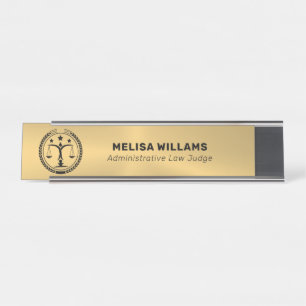 Metallisches Gold-Logo Schreibtischnamensplakette