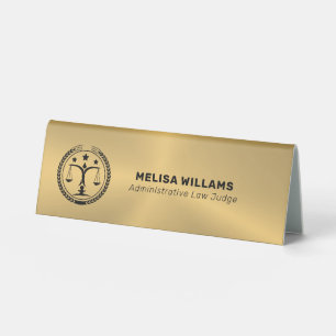 Metallisches Gold-Logo Tischaufsteller