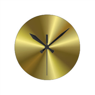 Metallisches Gold Look Hintergrundbild Moderne Runde Wanduhr