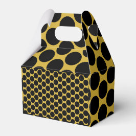 Metallisches Gold mit Black Dot Style Gable 4x2.5x Geschenkschachtel