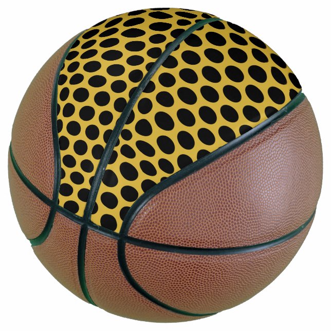 Metallisches Gold mit Black Dot Style Groß Basketball (angewinkelt)