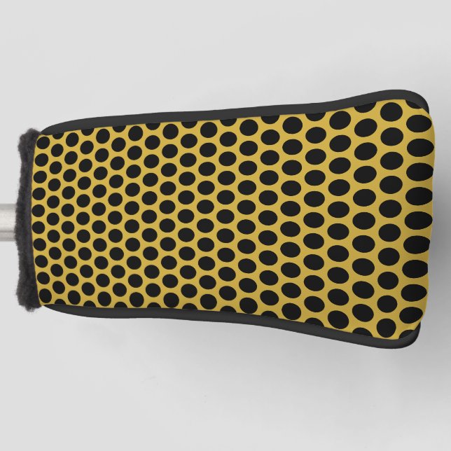 Metallisches Gold mit Black Dot Style Putter Golf Headcover (Vorderseite)