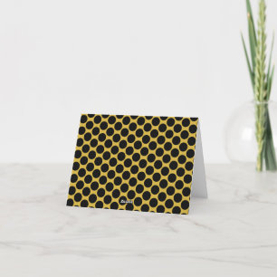Metallisches Gold mit schwarzem Punkt-Design Blank Dankeskarte