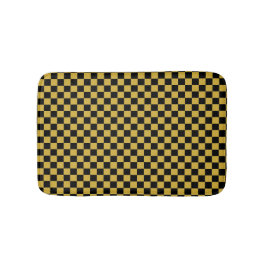Metallisches Gold mit schwarzem Quadrat Muster Kle Badematte