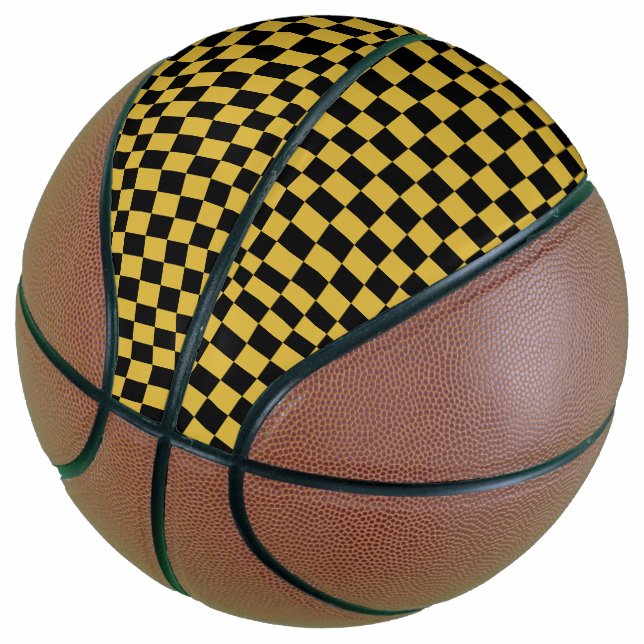 Metallisches Gold mit schwarzem Quadratmuster Basketball (angewinkelt)