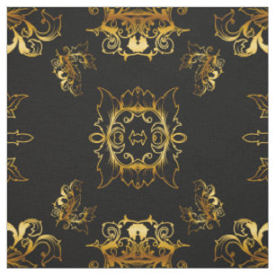 Metallisches Gold-Muster auf schwarz Stoff