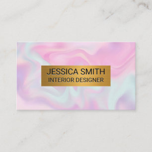 Metallisches Gold   Pastel Liquid Background Visitenkarte