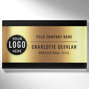 Metallisches Gold Schwarz Acryl-Logo Namenschild