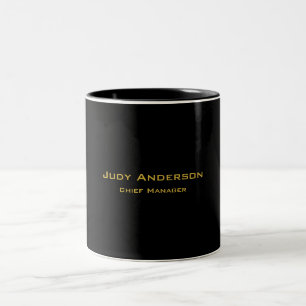 Metallisches Gold & Schwarz Professionell Modern E Zweifarbige Tasse