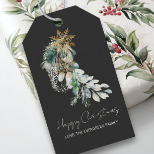 Metallisches Gold Snowflake Wasserfarben Weihnacht Geschenkanhänger