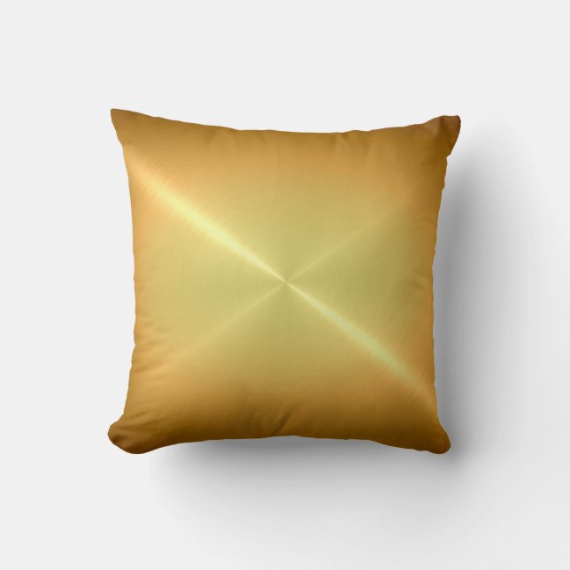 Metallisches Gold Steel Metal Look Kissen (Vorderseite)