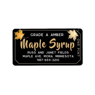 Metallisches Gold- und Black-Maple-Adressetikett Adressaufkleber