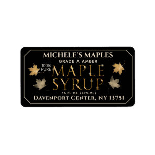 Metallisches Gold- und Black-Maple-Adressetikett Adressaufkleber