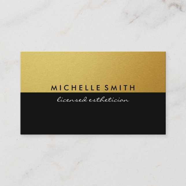 Metallisches Gold und Black Two Tone Visitenkarte (Vorderseite)