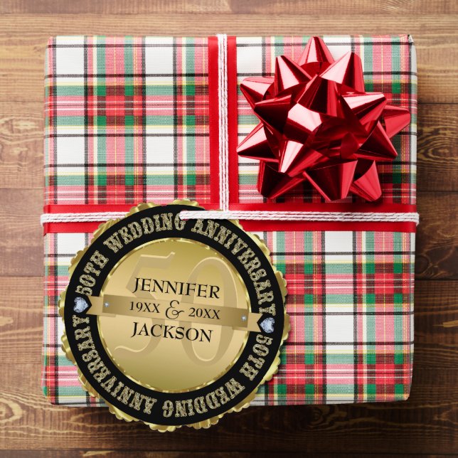 Metallisches Gold und Schwarze Hochzeit Ornament Karte (Insitu (Geschenk))