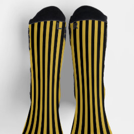 Metallisches Gold und schwarze Streifen Dekoration Socken