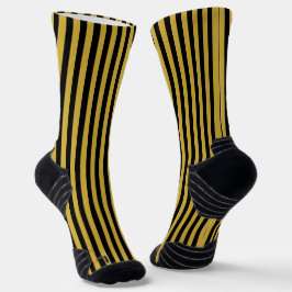 Metallisches Gold und schwarze Streifen Dekoration Socken