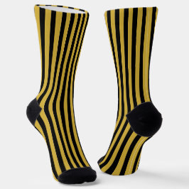 Metallisches Gold und schwarze Streifen Dekoration Socken