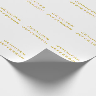 Metallisches Gold & Weiß Professionell Modern Eleg Geschenkpapier