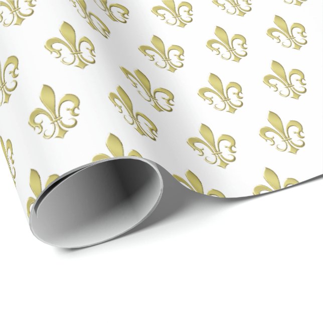 Metallisches Gold-Wrapping-Papier der französische Geschenkpapier (Rolleneckpunkt)