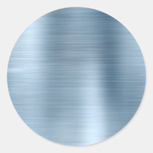 Metallisches Hellblau Leer Runder Aufkleber