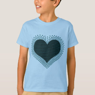 Metallisches Herz-Girl-Shirt, Aquamarin T-Shirt