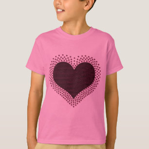 Metallisches Herz-Girl-Shirt, Lila T-Shirt