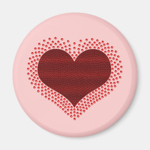 Metallisches Herz Magnet, rot Magnet