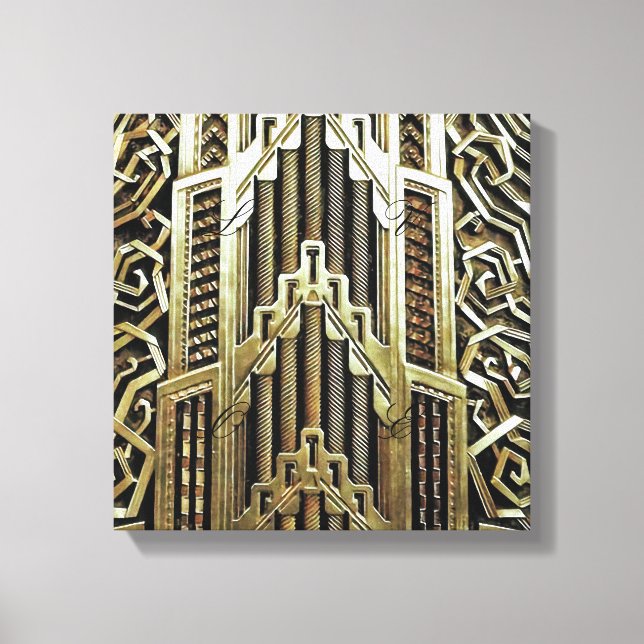 Metallisches Jugendstil-Design, Vintag, elegant, s Leinwanddruck (Vorderseite)