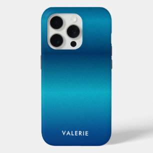 Metallisches Kobalt-blaues Textil-Monogramm Case-Mate iPhone Hülle